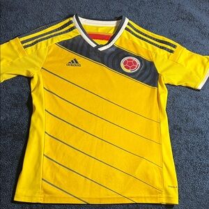 Adidas Kids Yellow and Gray Soccer Jersey